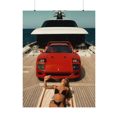 Ferrari F40 Yacht Poster