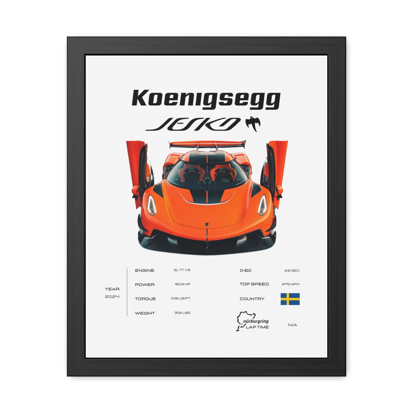 Koenigsegg Jesko Framed Poster