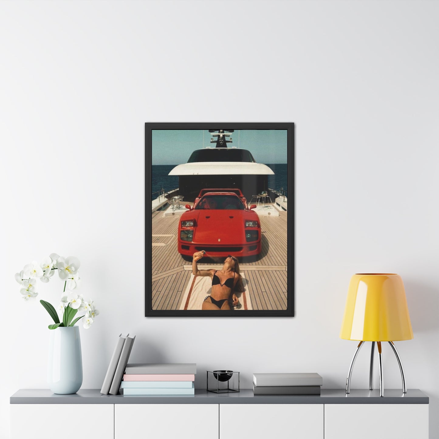Ferrari F40 Yacht Framed Poster