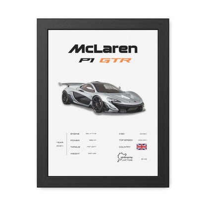 McLaren P1 GTR Framed Poster