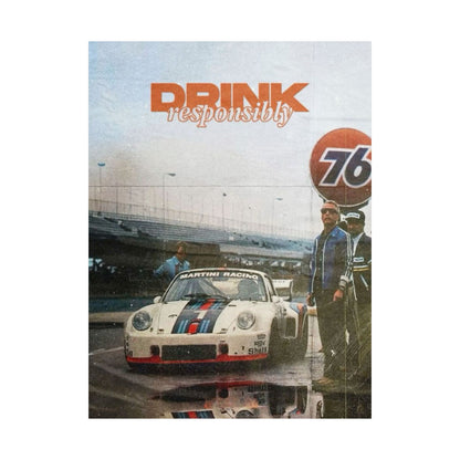 Drink Responsibly Vintage Porsche Poster