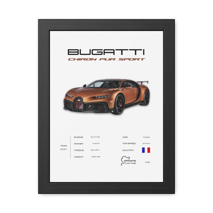Bugatti Chiron Pur Sport Framed Poster