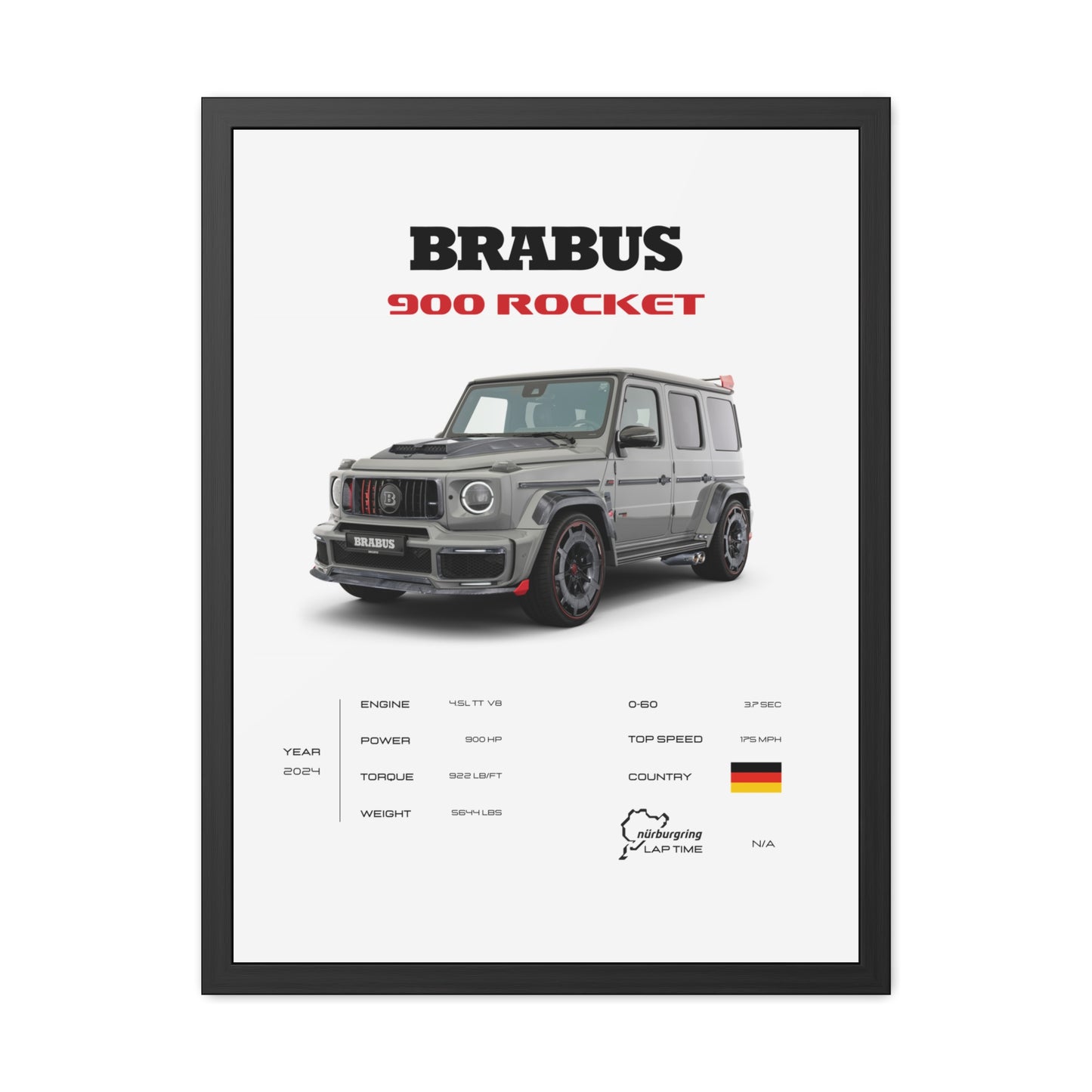 Brabus 900 Rocket Framed Poster