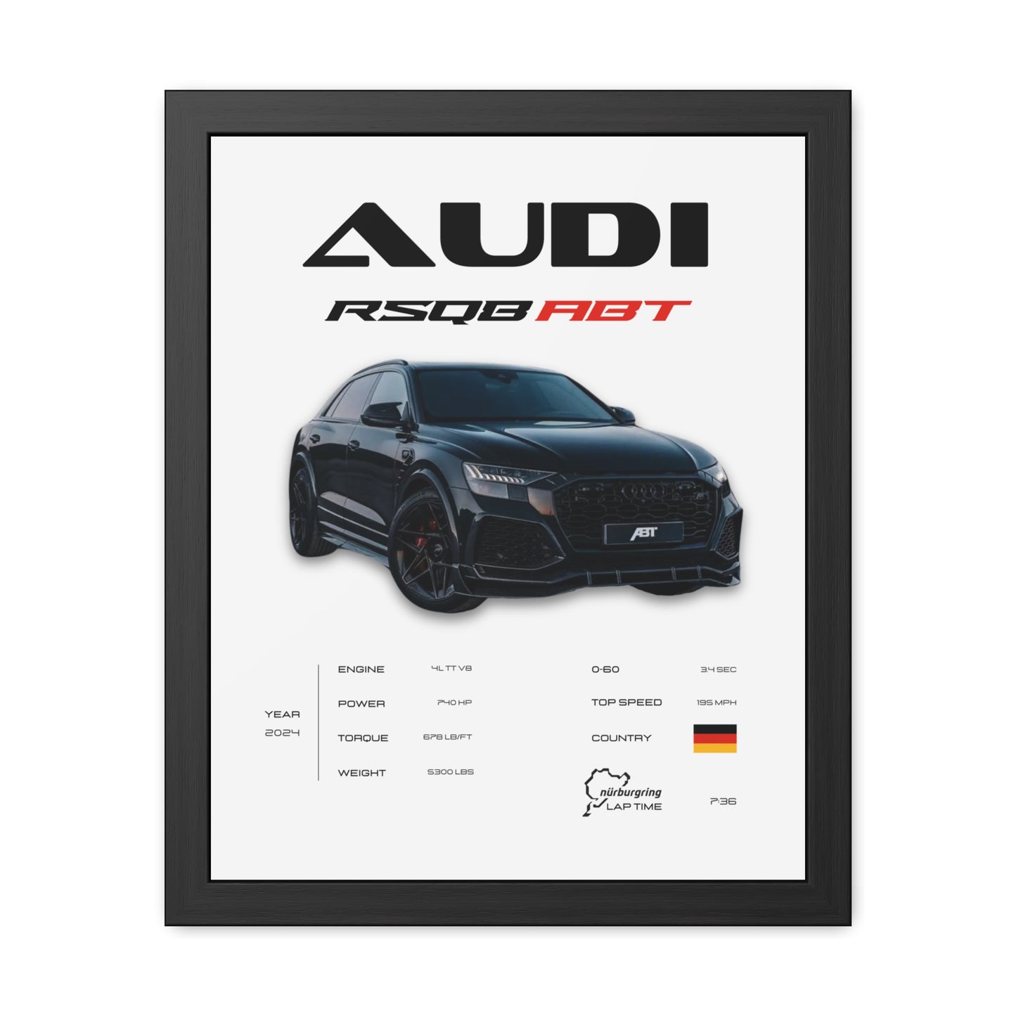 Audi RSQ8 Framed Poster