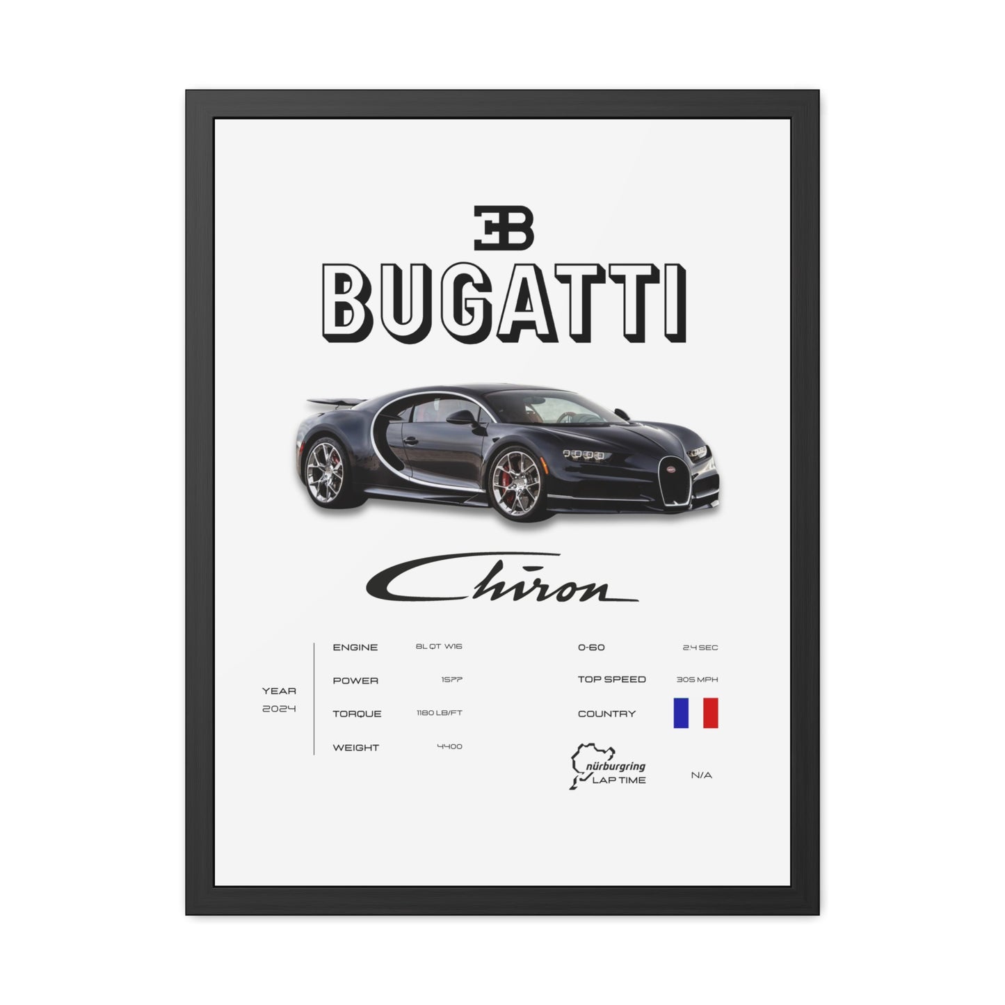 Bugatti Chiron Framed Poster