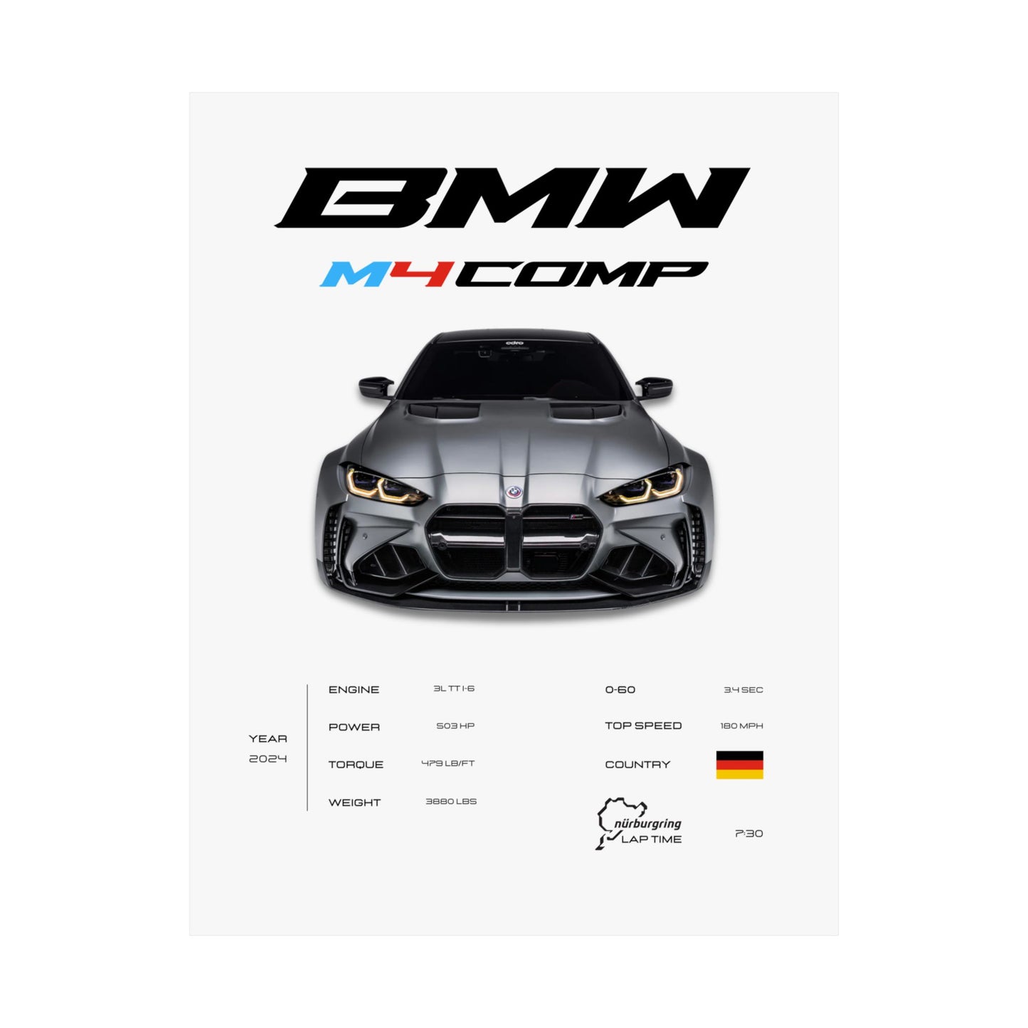 BMW M4 Competition Poster
