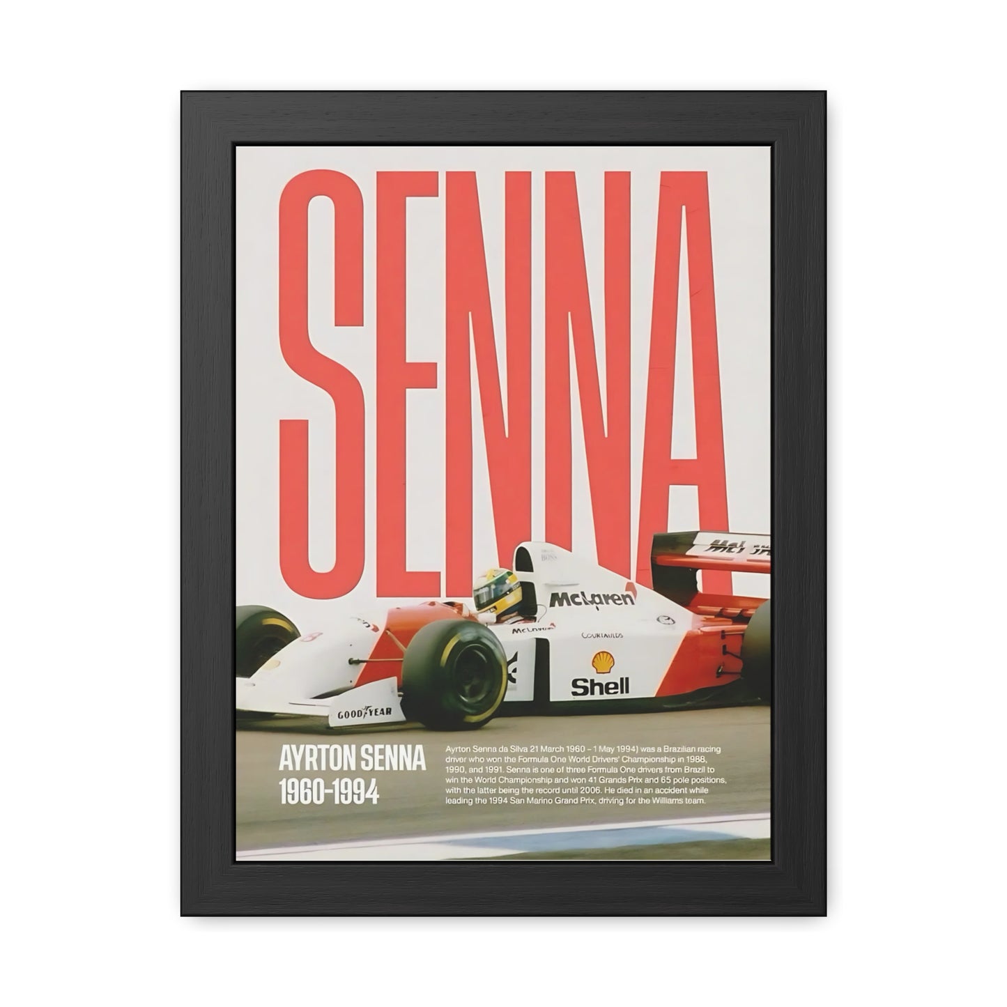 Senna McLaren F1 Framed Poster