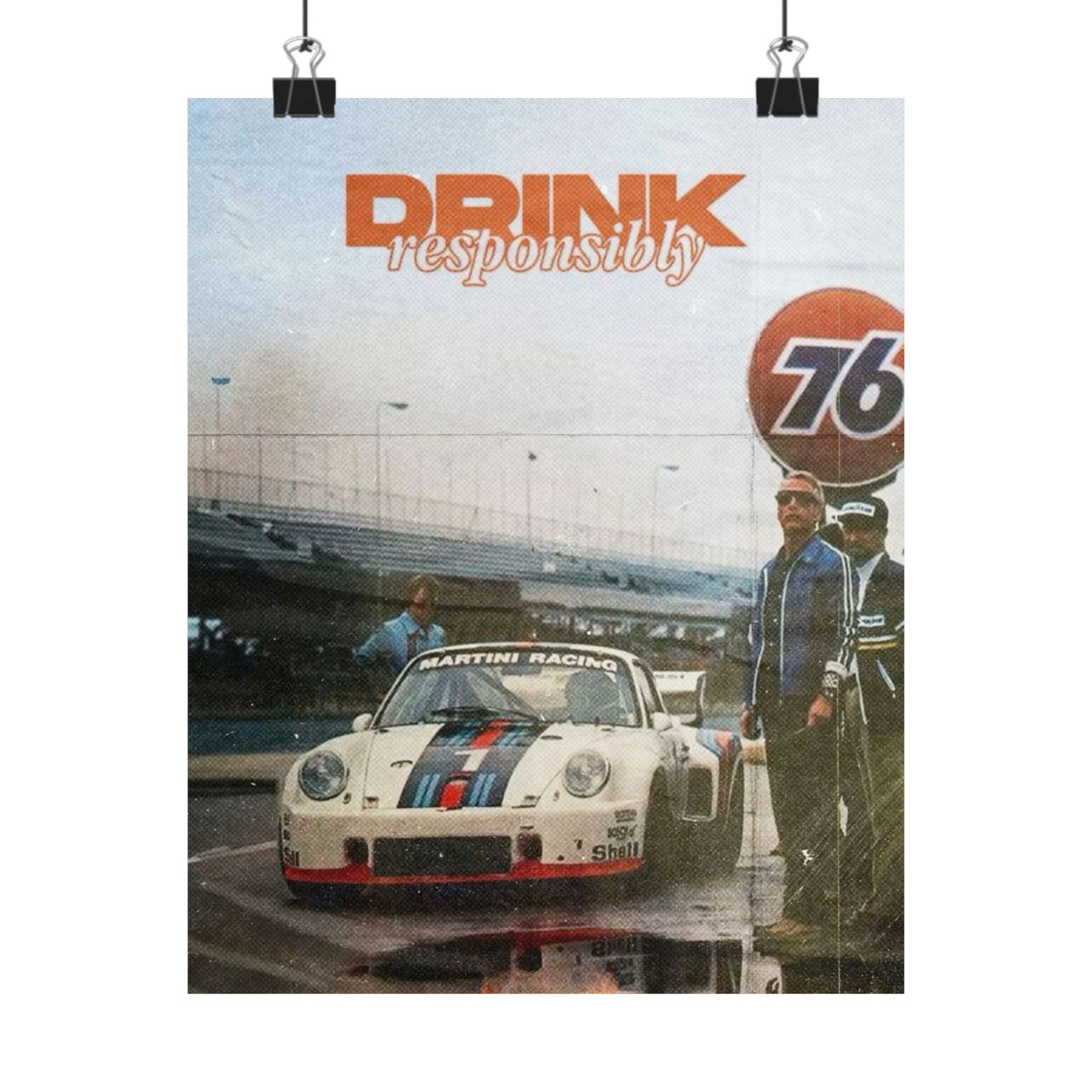 Drink Responsibly Vintage Porsche Poster