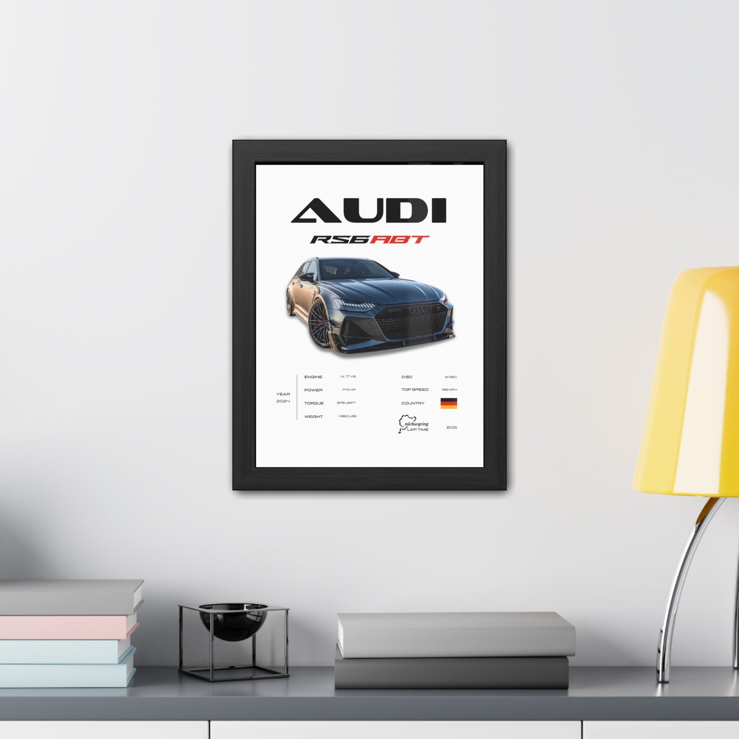 Audi RS6 ABT Framed Poster