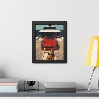 Ferrari F40 Yacht Framed Poster
