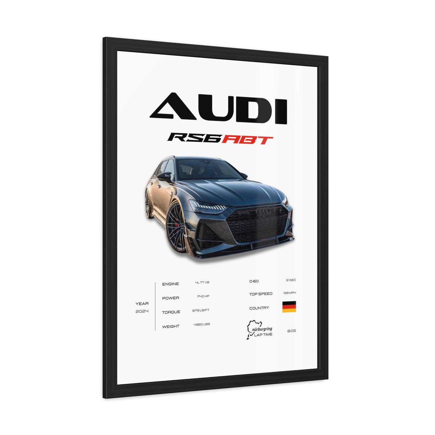 Audi RS6 ABT Framed Poster