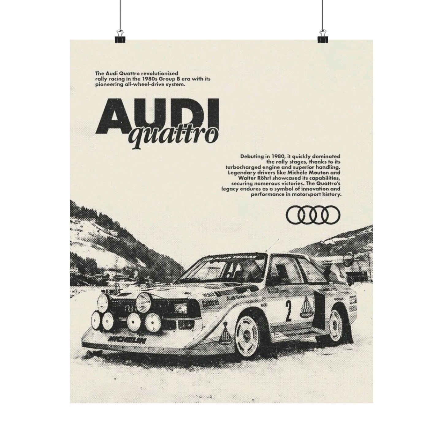 Audi S1 Vintage Rally Poster
