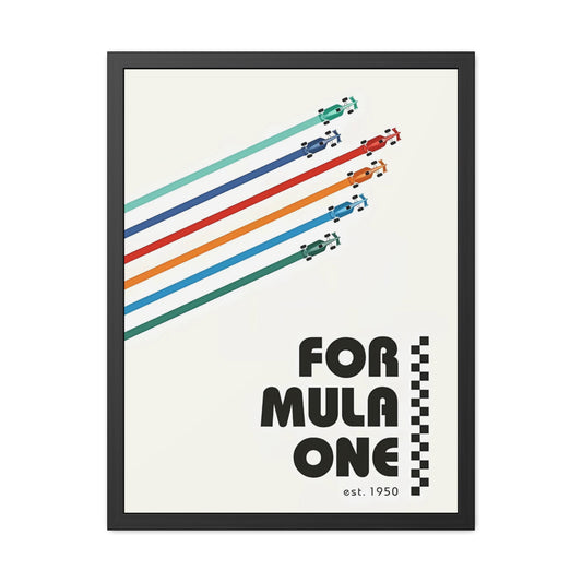 Vintage F1 Graphic Framed Poster
