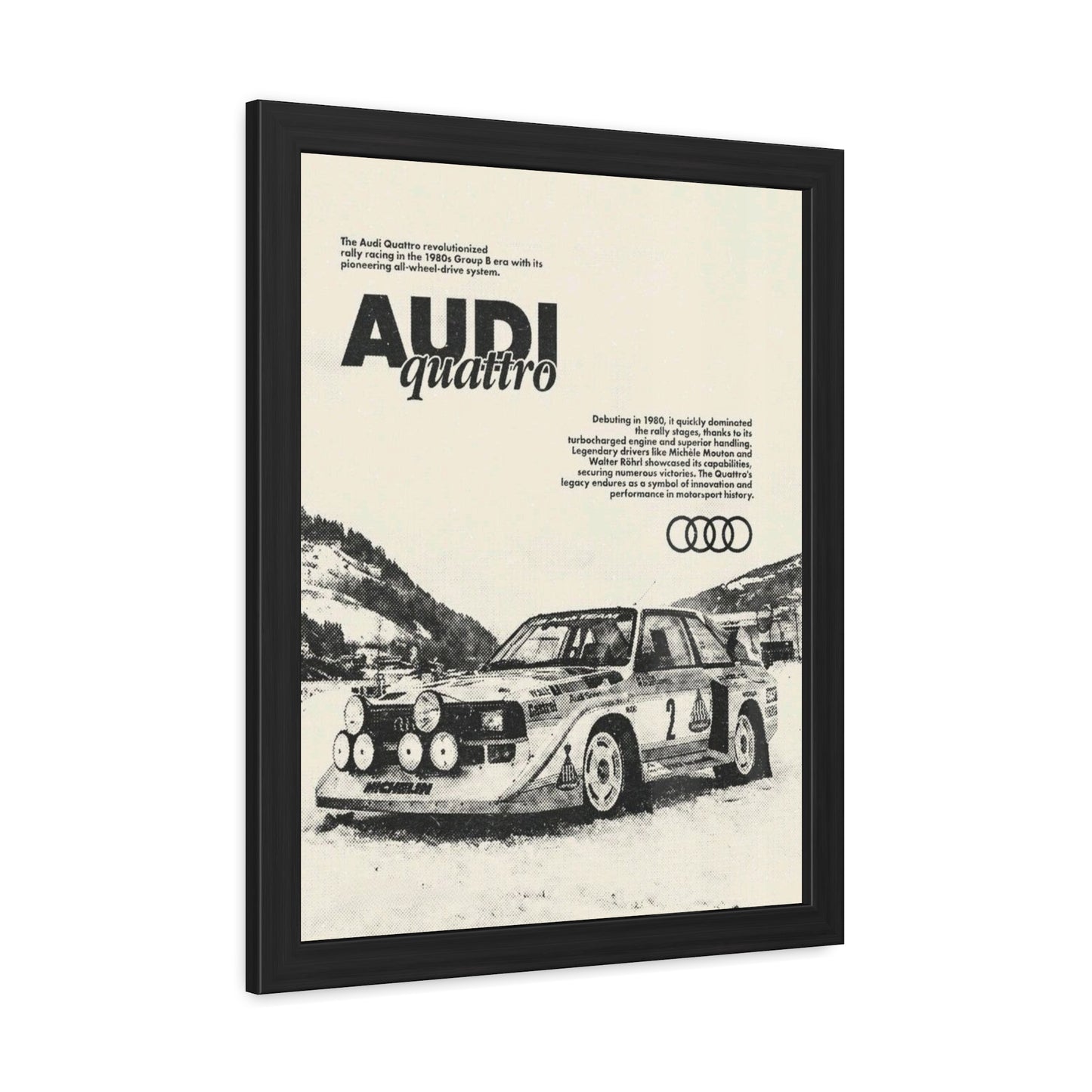 Audi S1 Vintage Rally Framed Poster