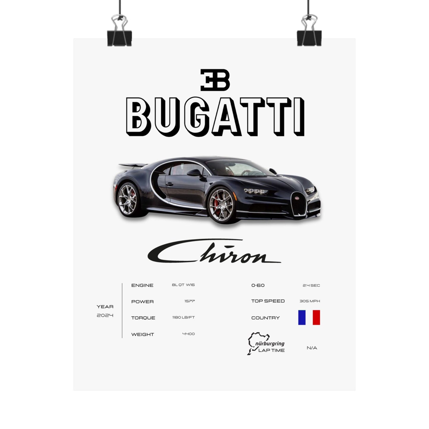 Bugatti Chiron Poster