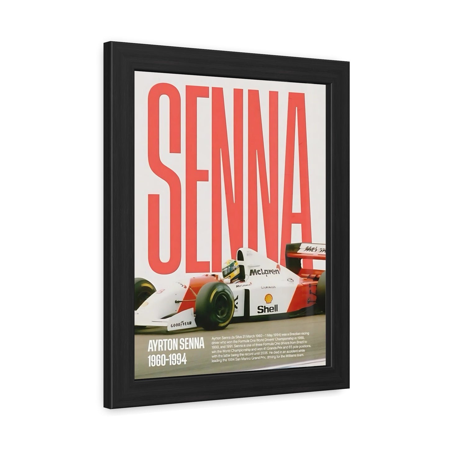 Senna McLaren F1 Framed Poster