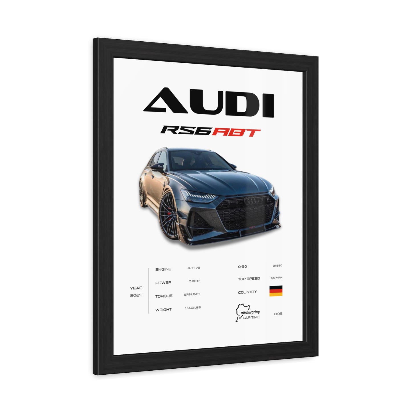 Audi RS6 ABT Framed Poster