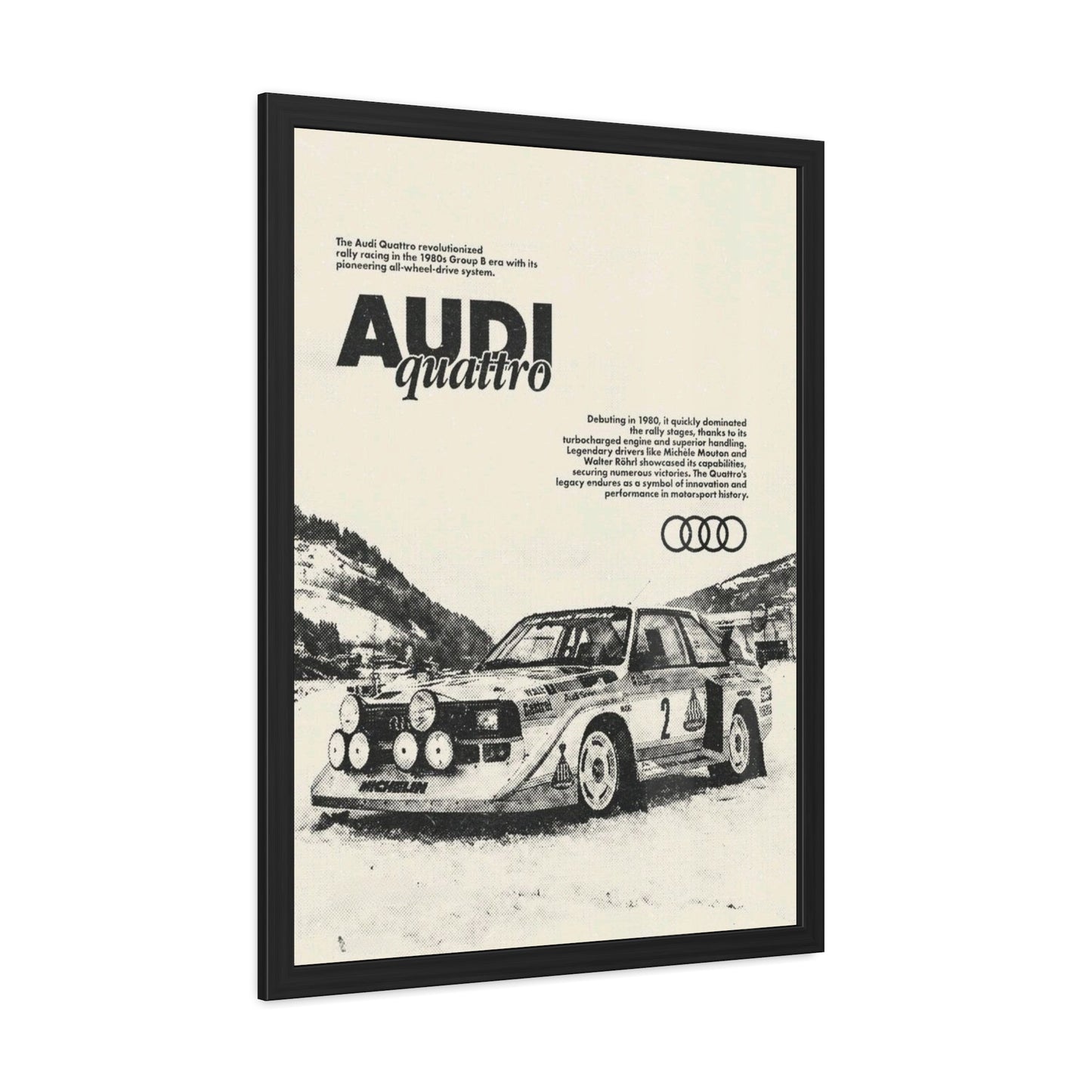 Audi S1 Vintage Rally Framed Poster