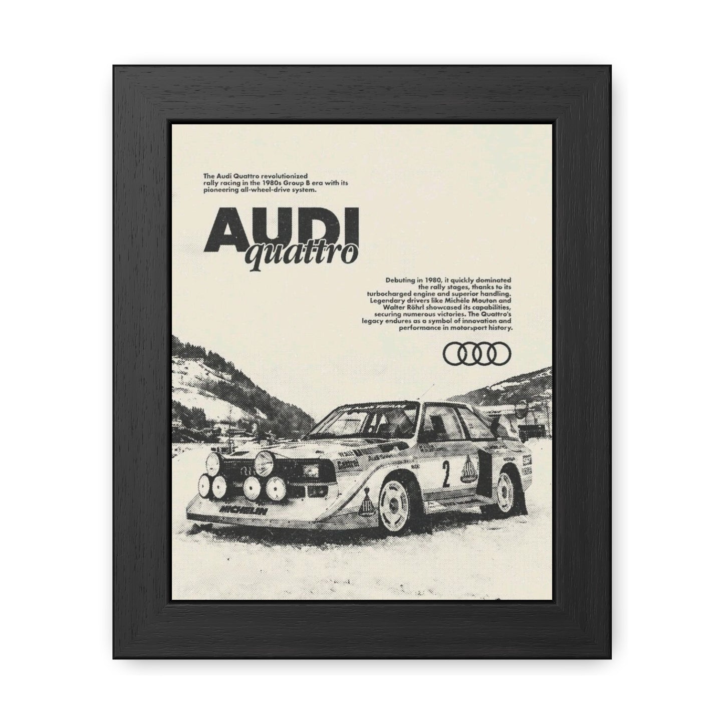 Audi S1 Vintage Rally Framed Poster
