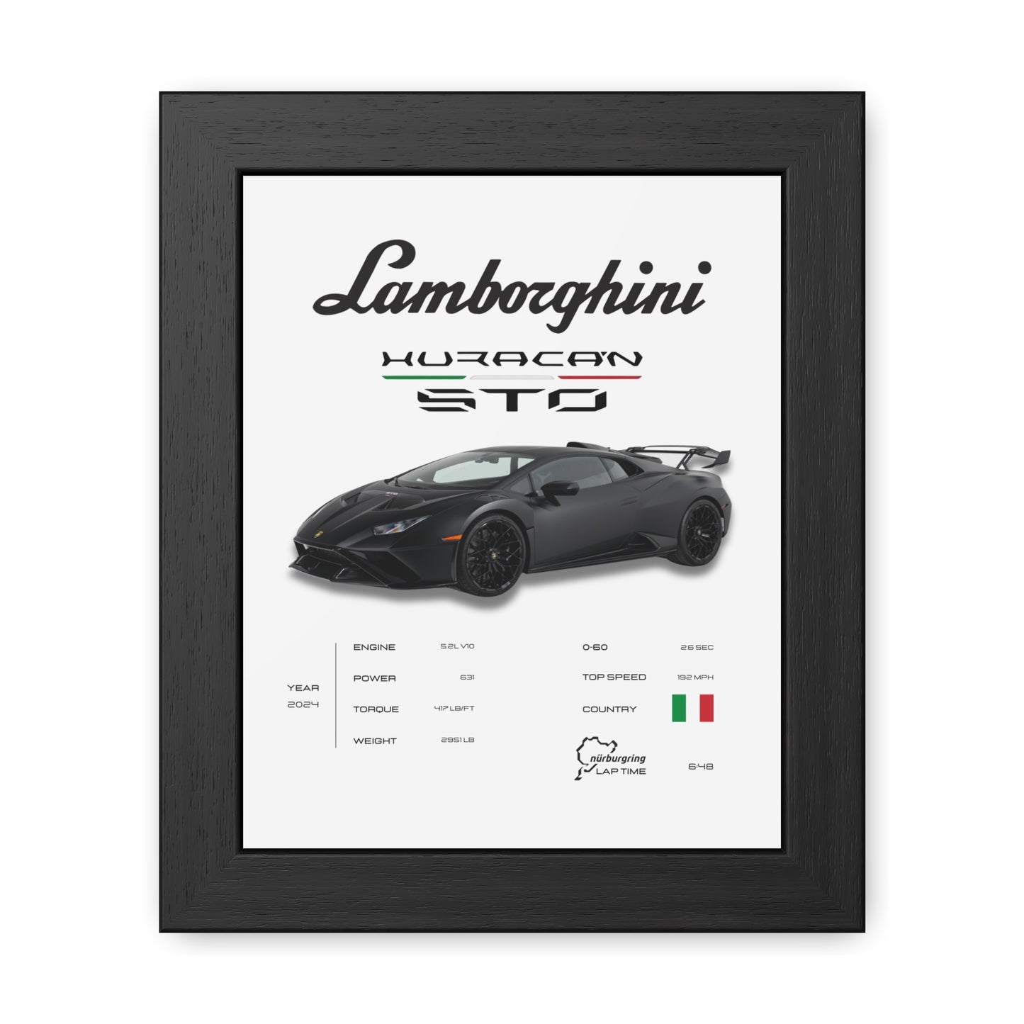 Lamborghini Huracan STO Framed Poster