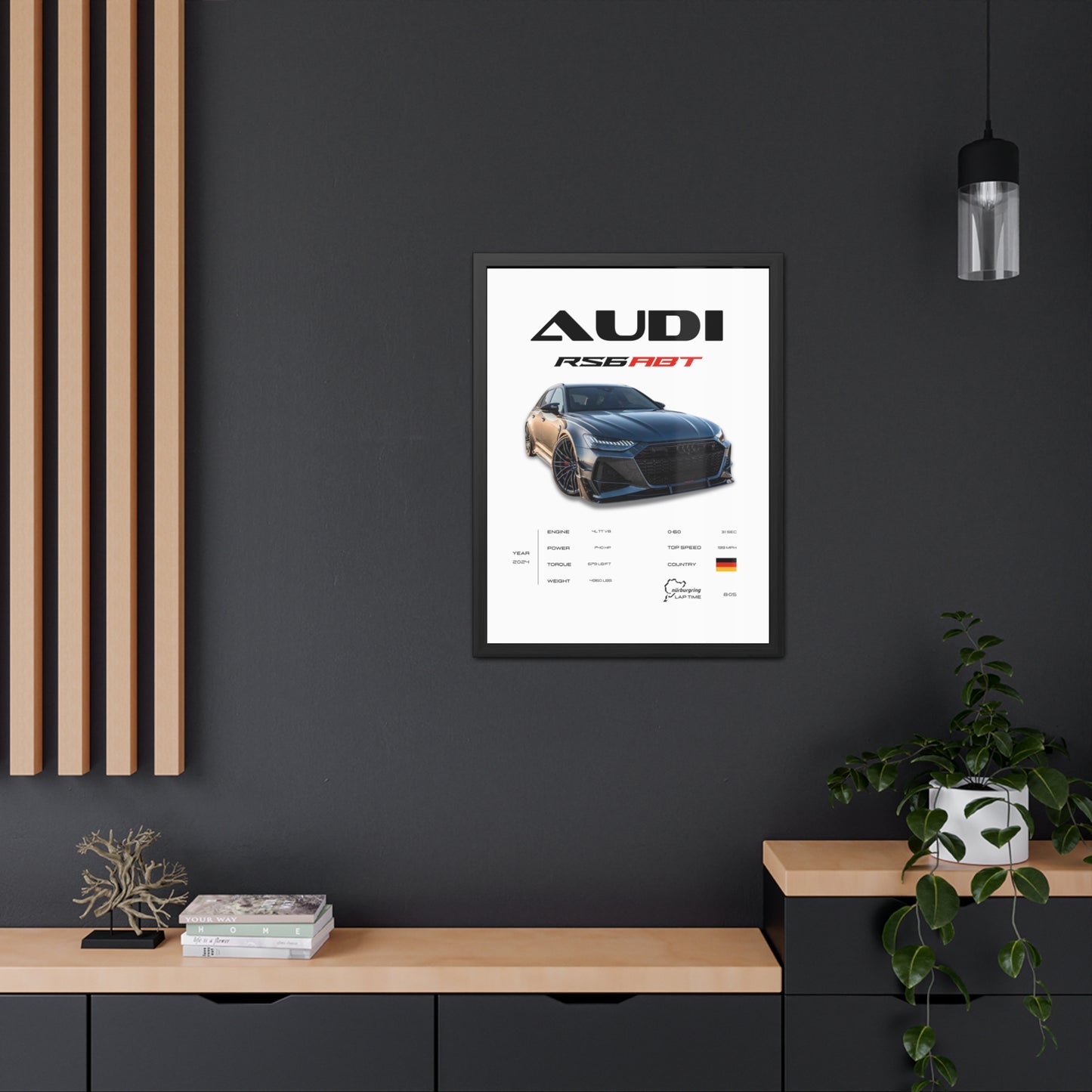 Audi RS6 ABT Framed Poster