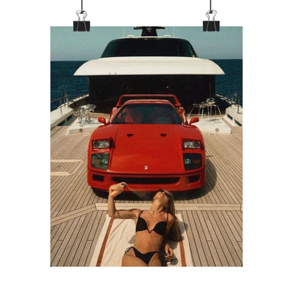Ferrari F40 Yacht Poster