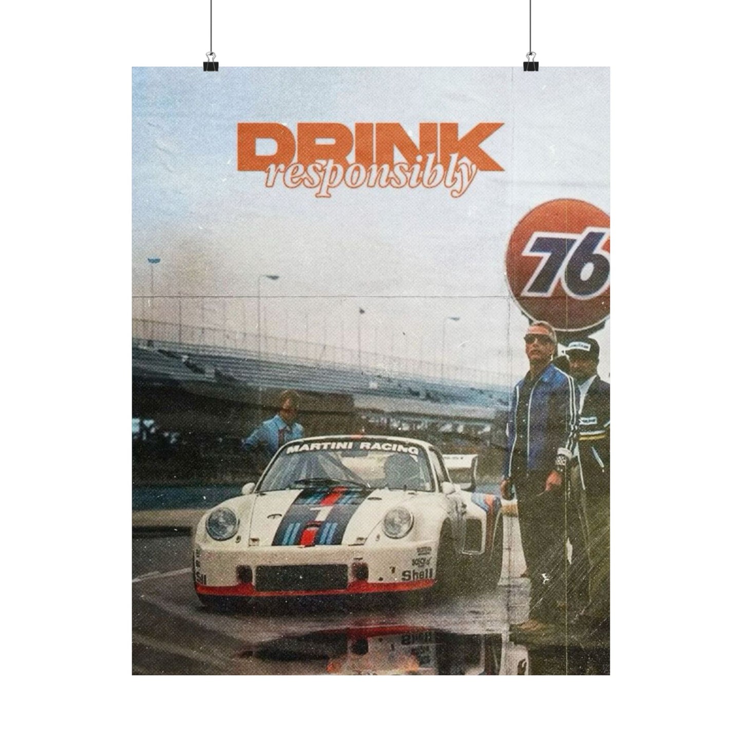 Drink Responsibly Vintage Porsche Poster