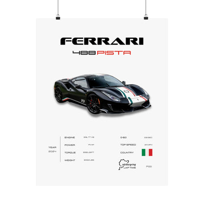 Ferrari 488 Pista Poster
