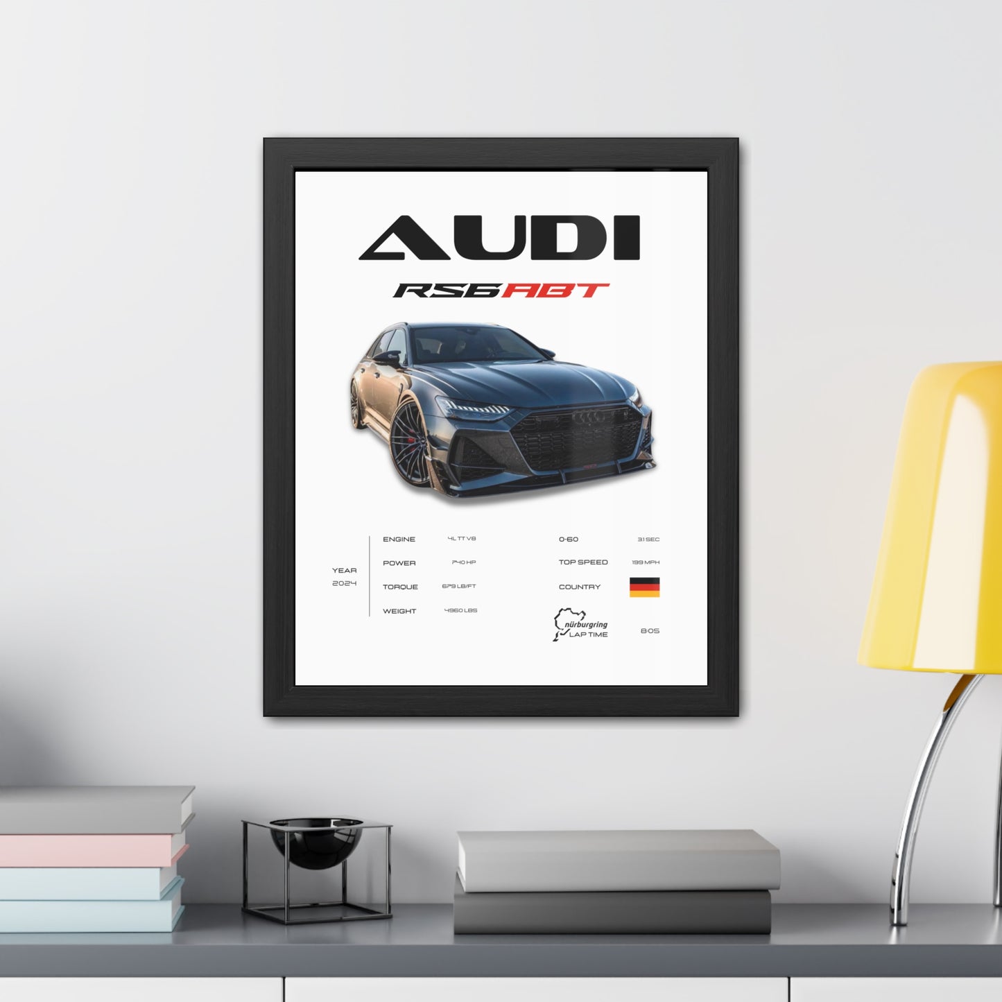 Audi RS6 ABT Framed Poster