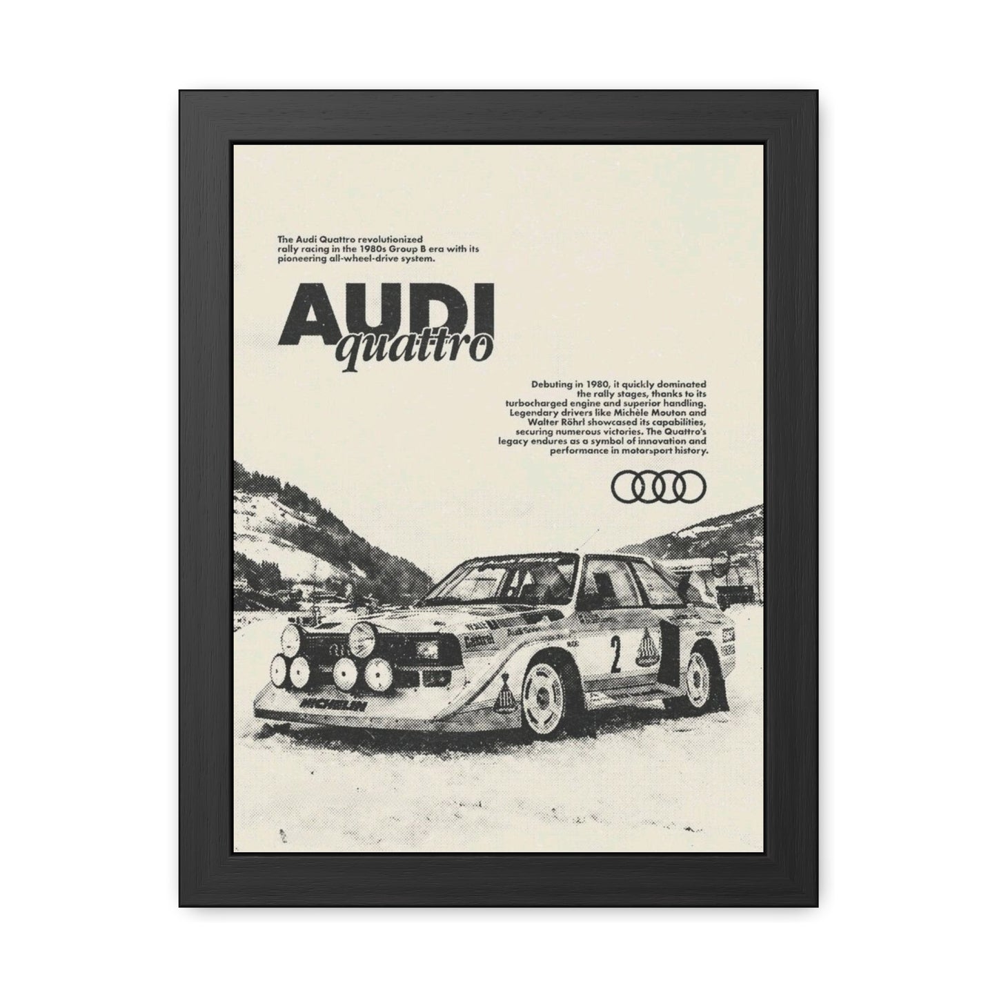 Audi S1 Vintage Rally Framed Poster