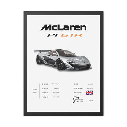 McLaren P1 GTR Framed Poster