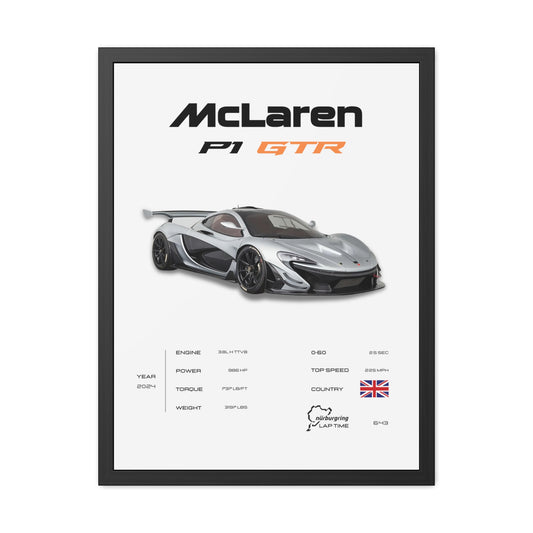 McLaren P1 GTR Framed Poster