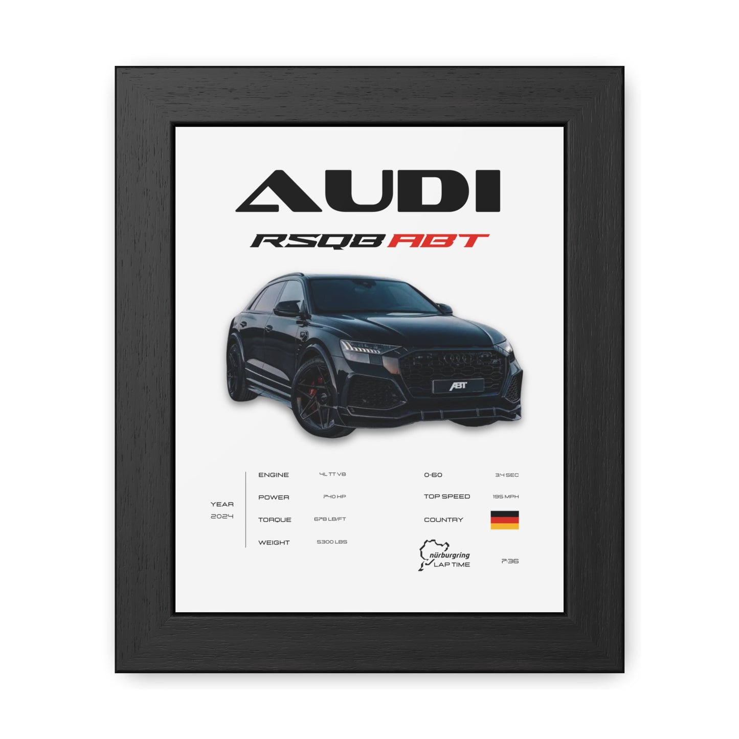 Audi RSQ8 Framed Poster