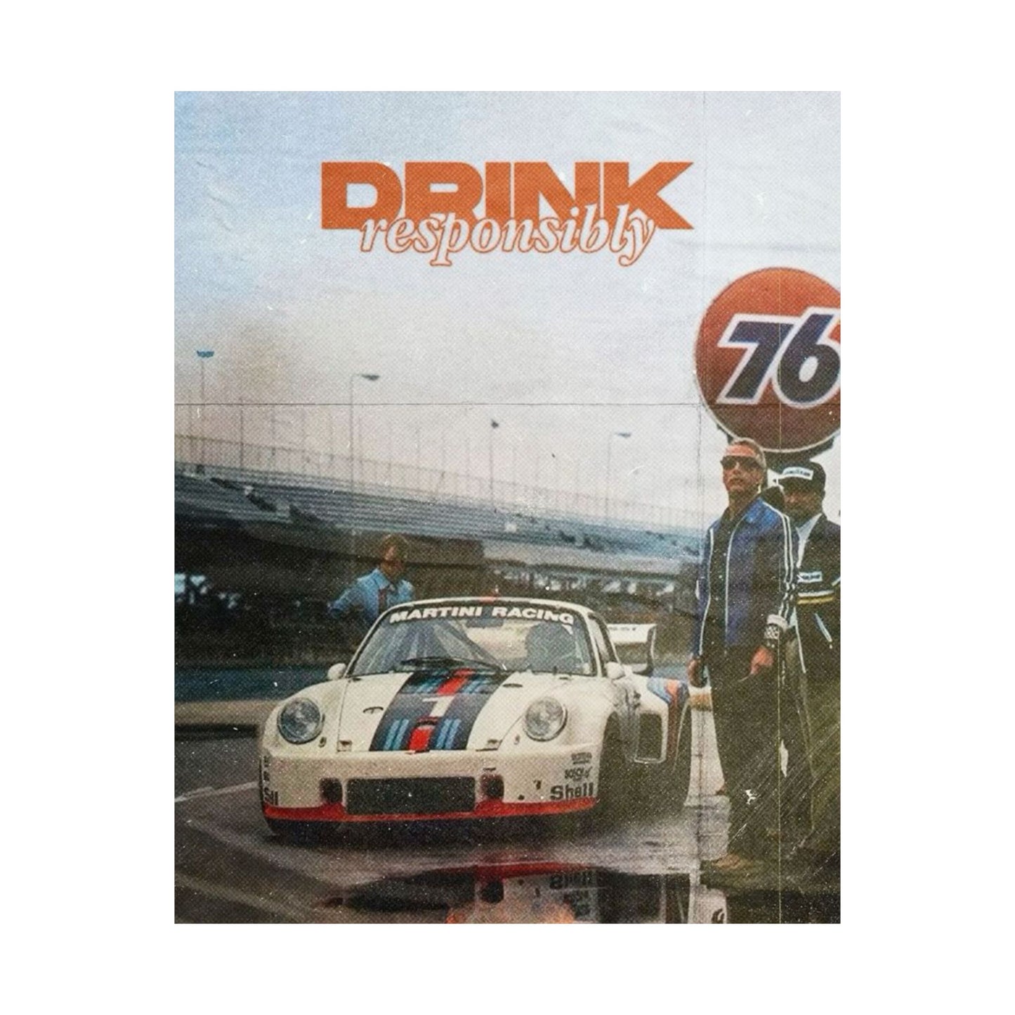 Drink Responsibly Vintage Porsche Poster