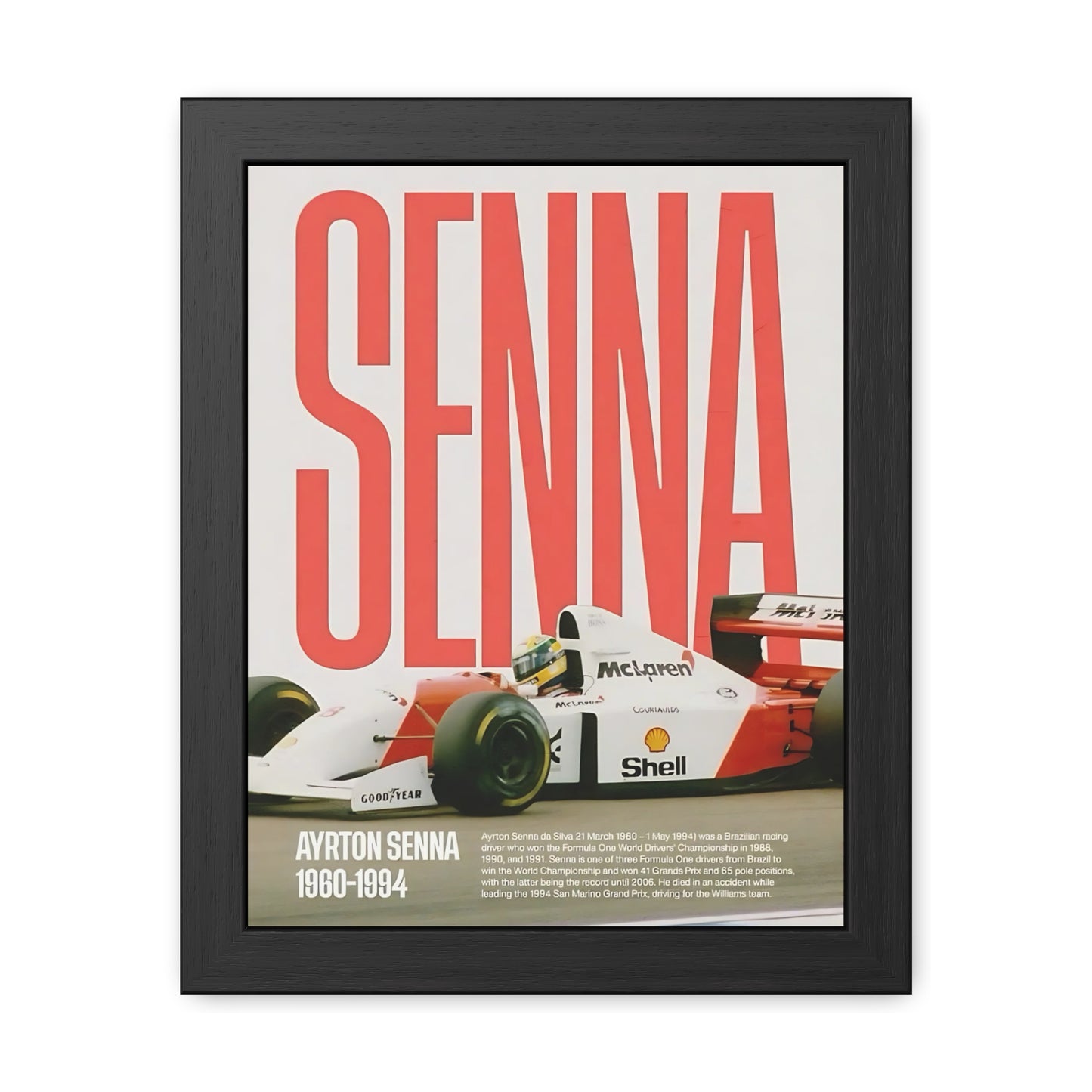 Senna McLaren F1 Framed Poster