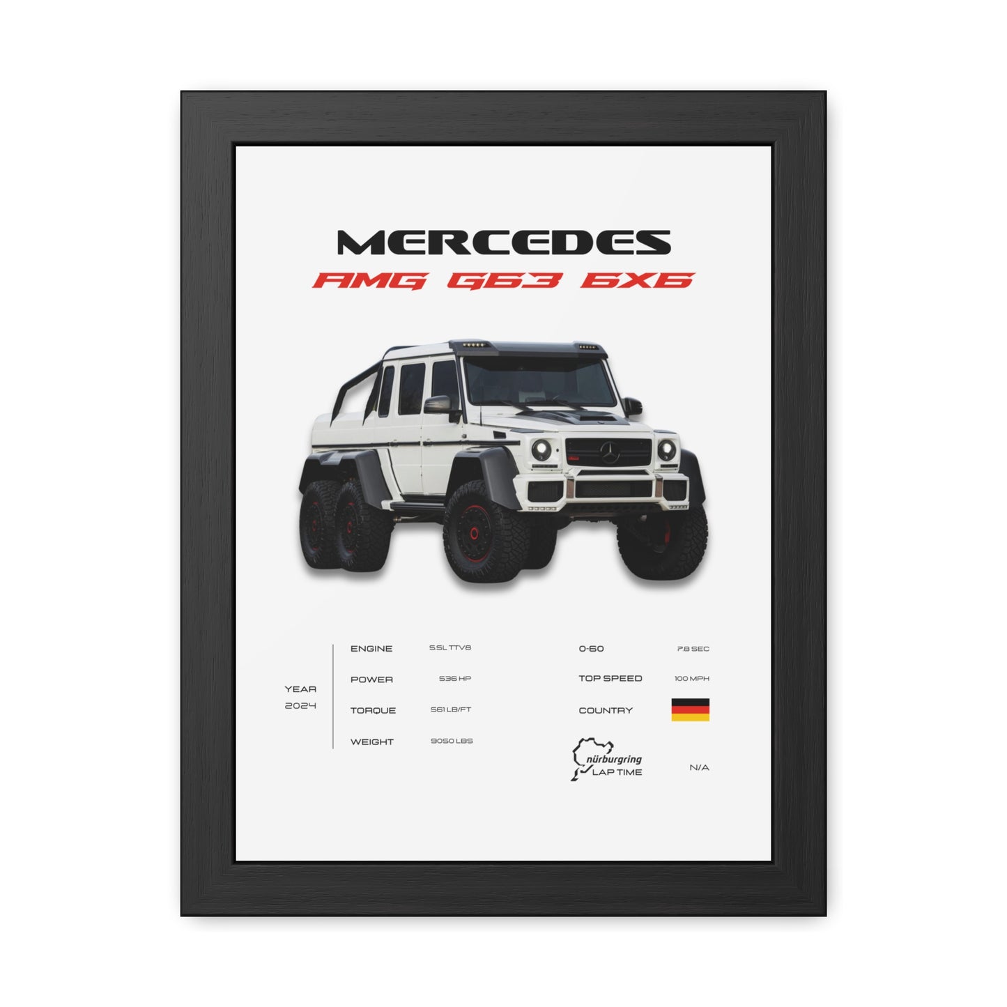 AMG G63 6x6 Framed Poster