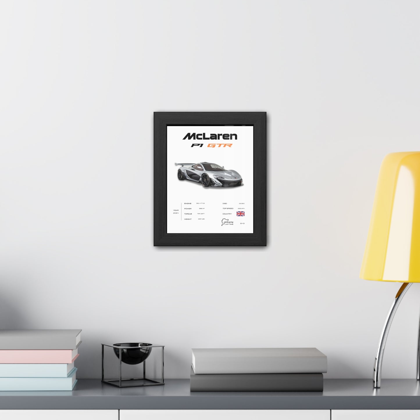 McLaren P1 GTR Framed Poster