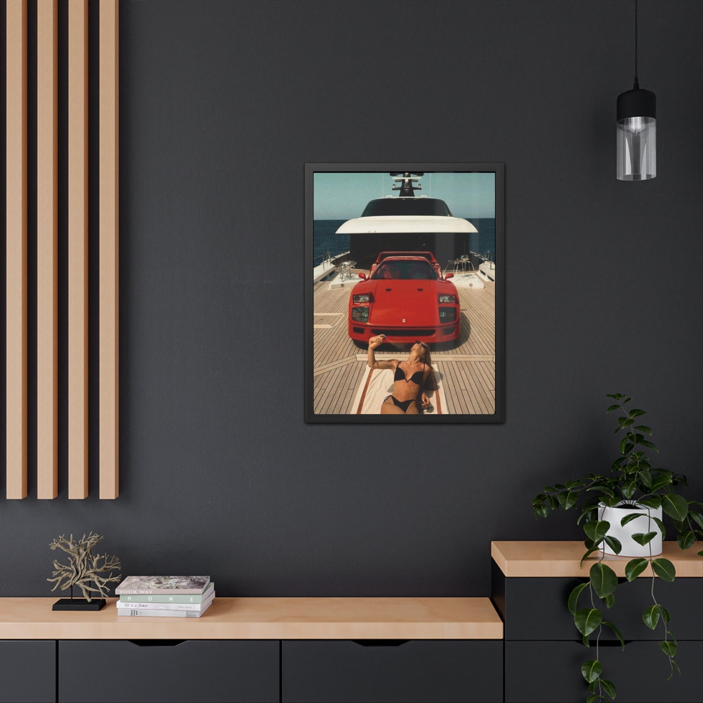 Ferrari F40 Yacht Framed Poster
