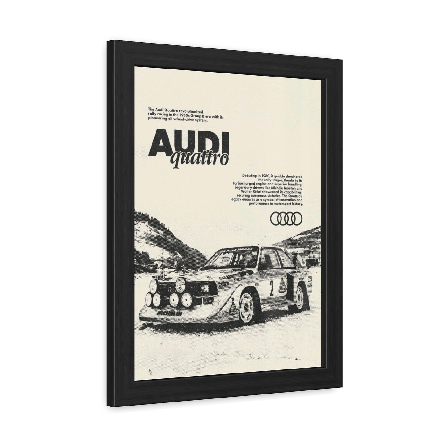 Audi S1 Vintage Rally Framed Poster