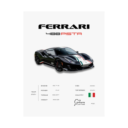 Ferrari 488 Pista Poster
