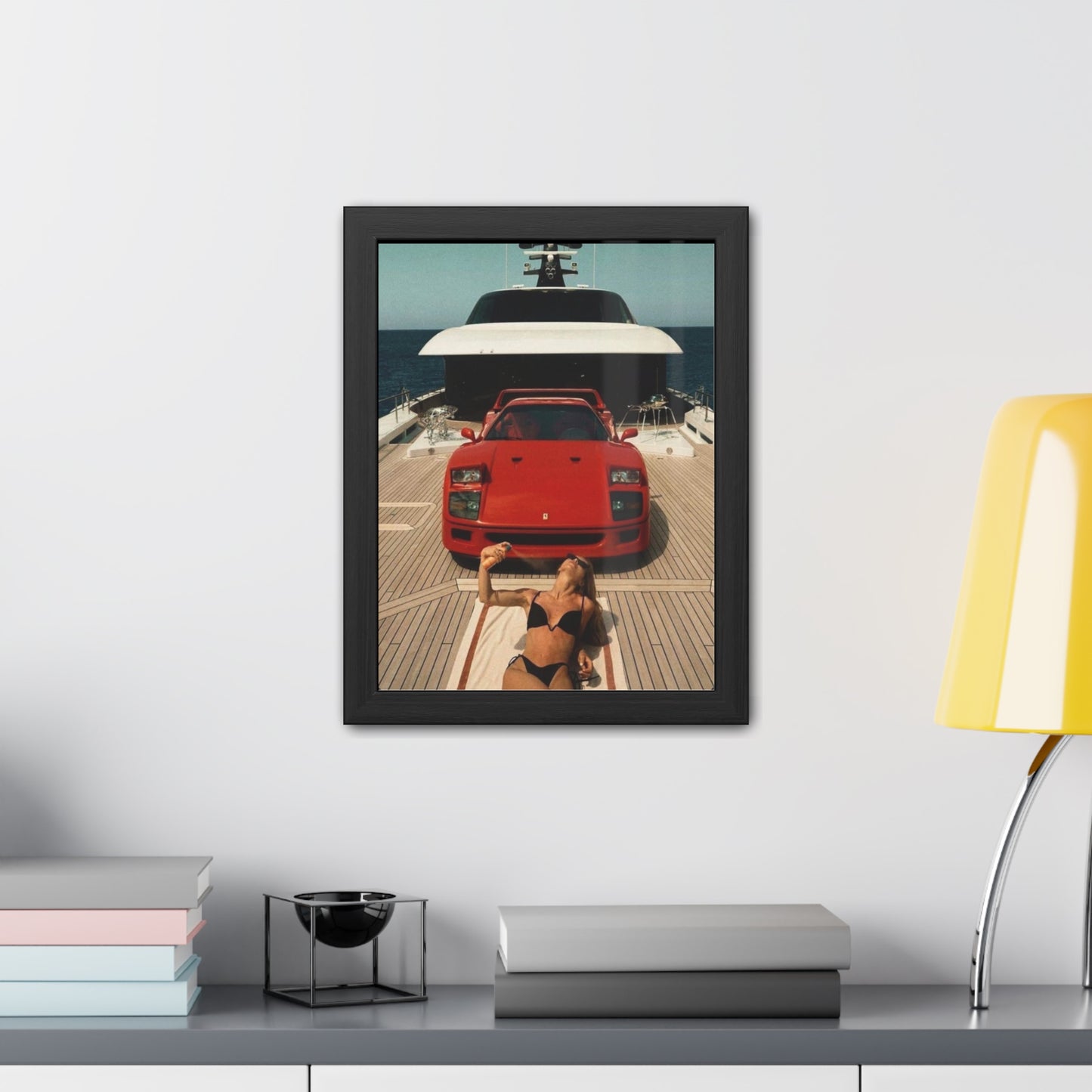 Ferrari F40 Yacht Framed Poster