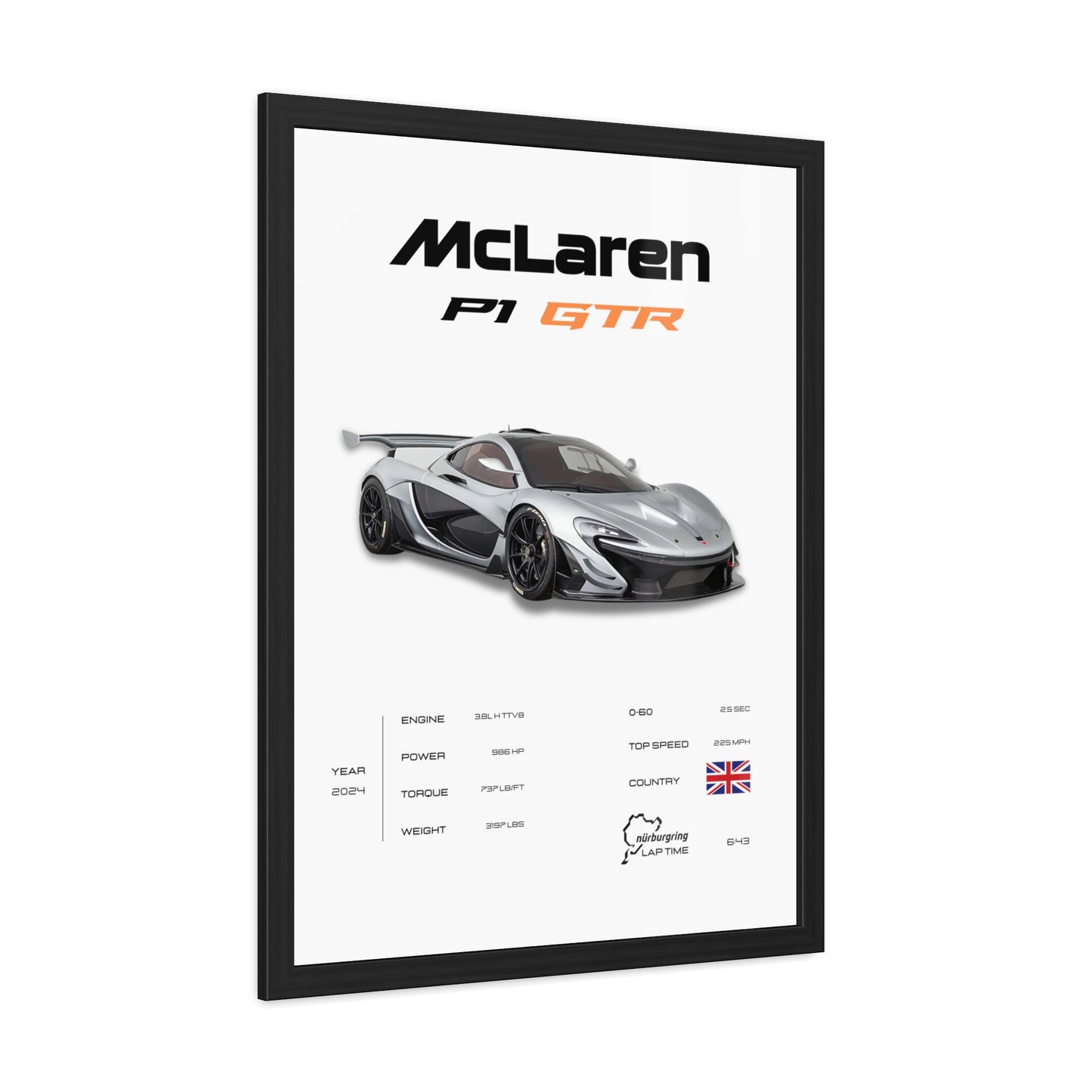 McLaren P1 GTR Framed Poster