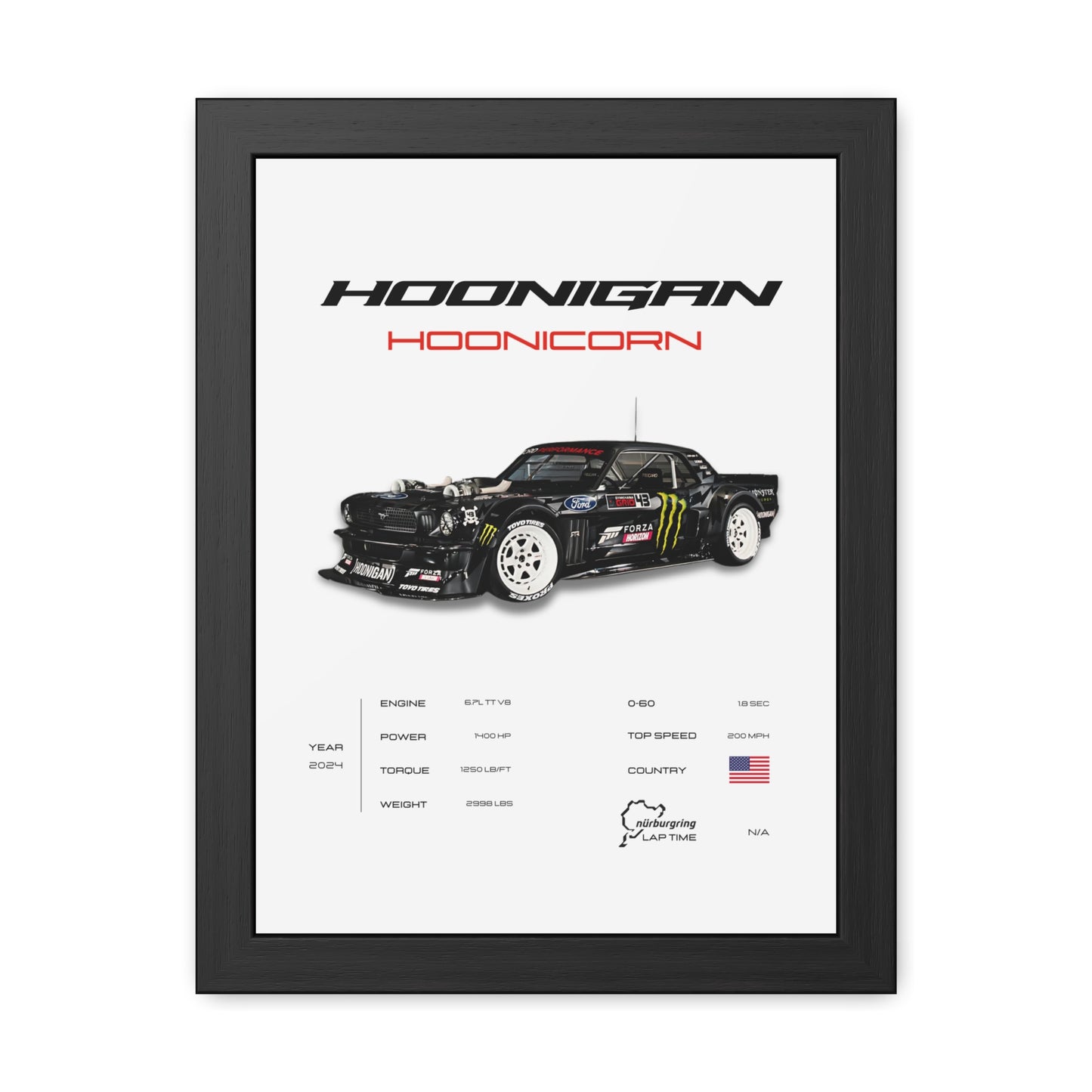 Hoonigan Hoonicorn Framed Poster