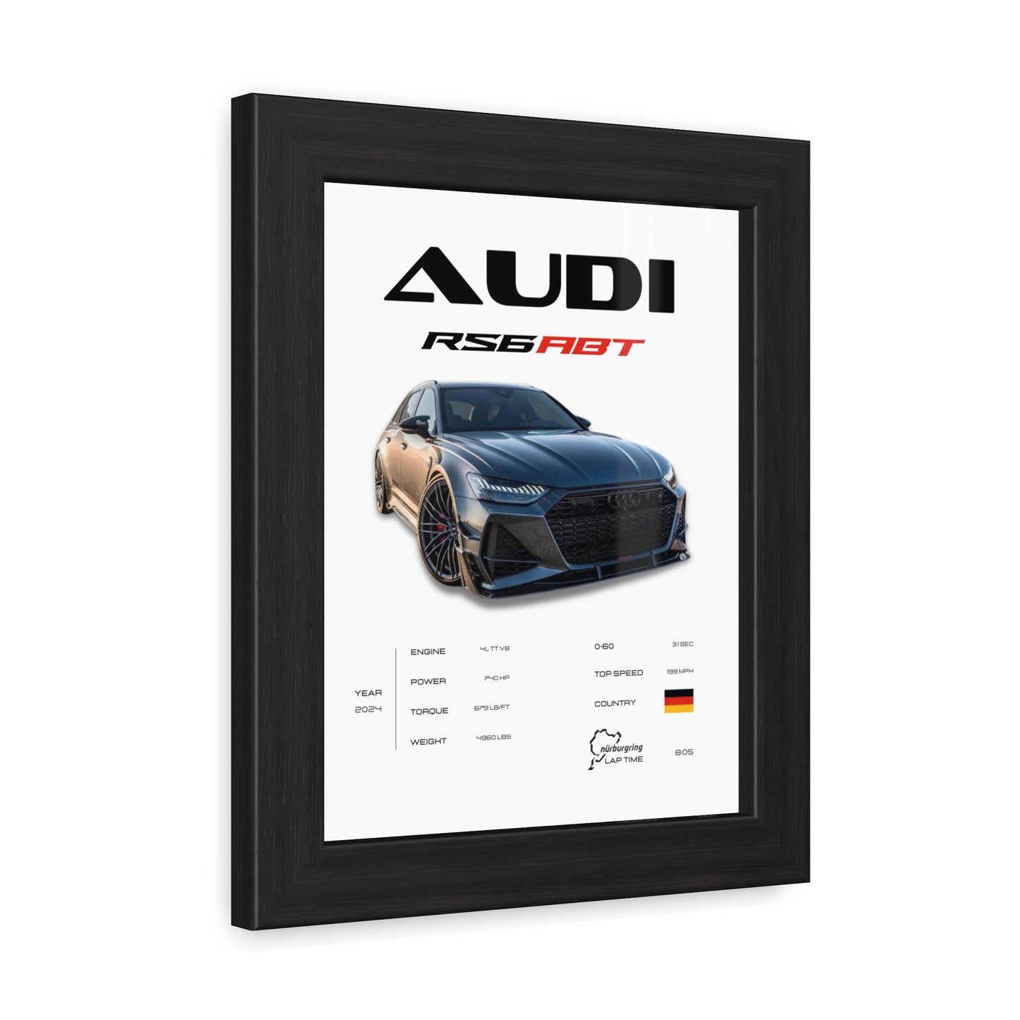 Audi RS6 ABT Framed Poster