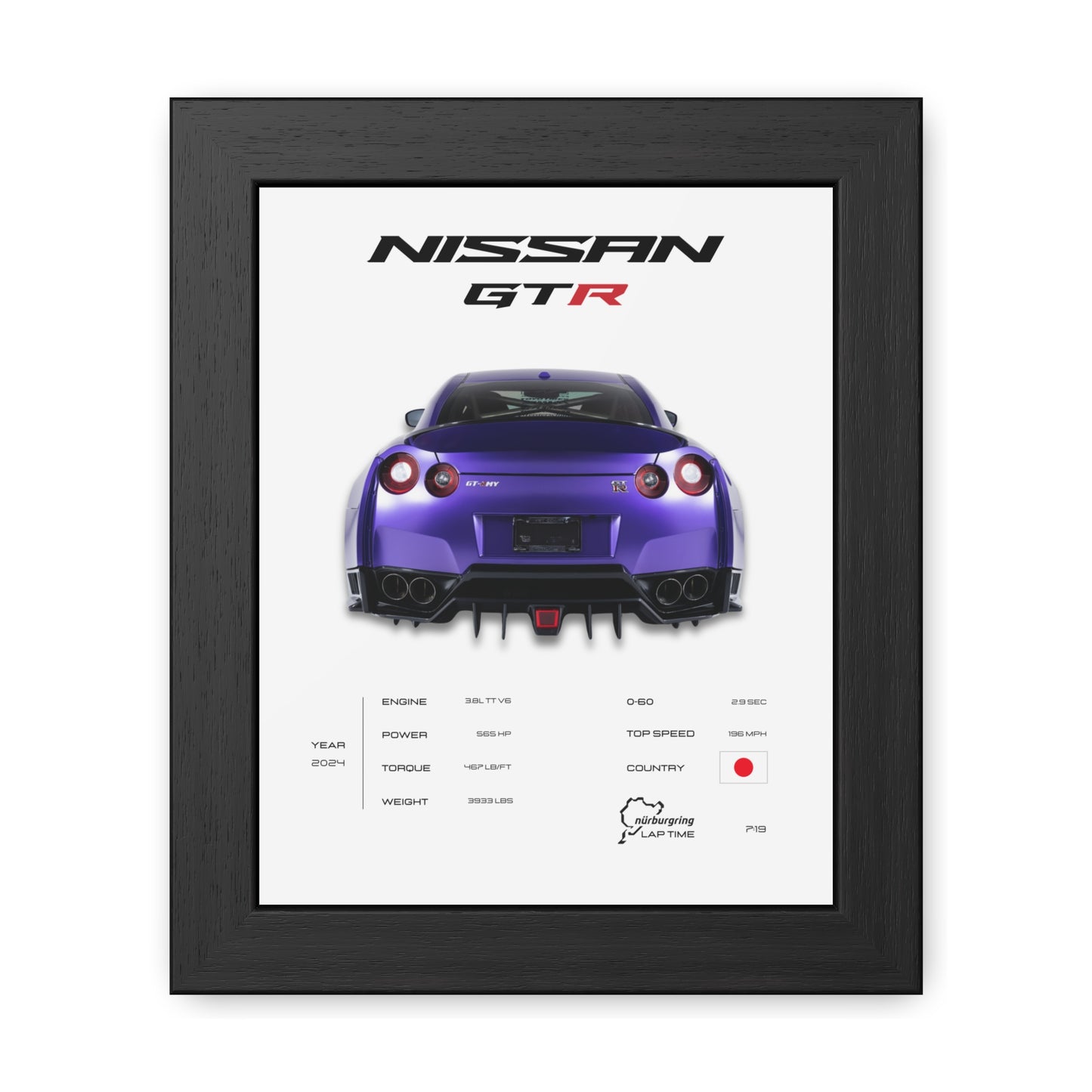 Nissan GTR Framed Poster