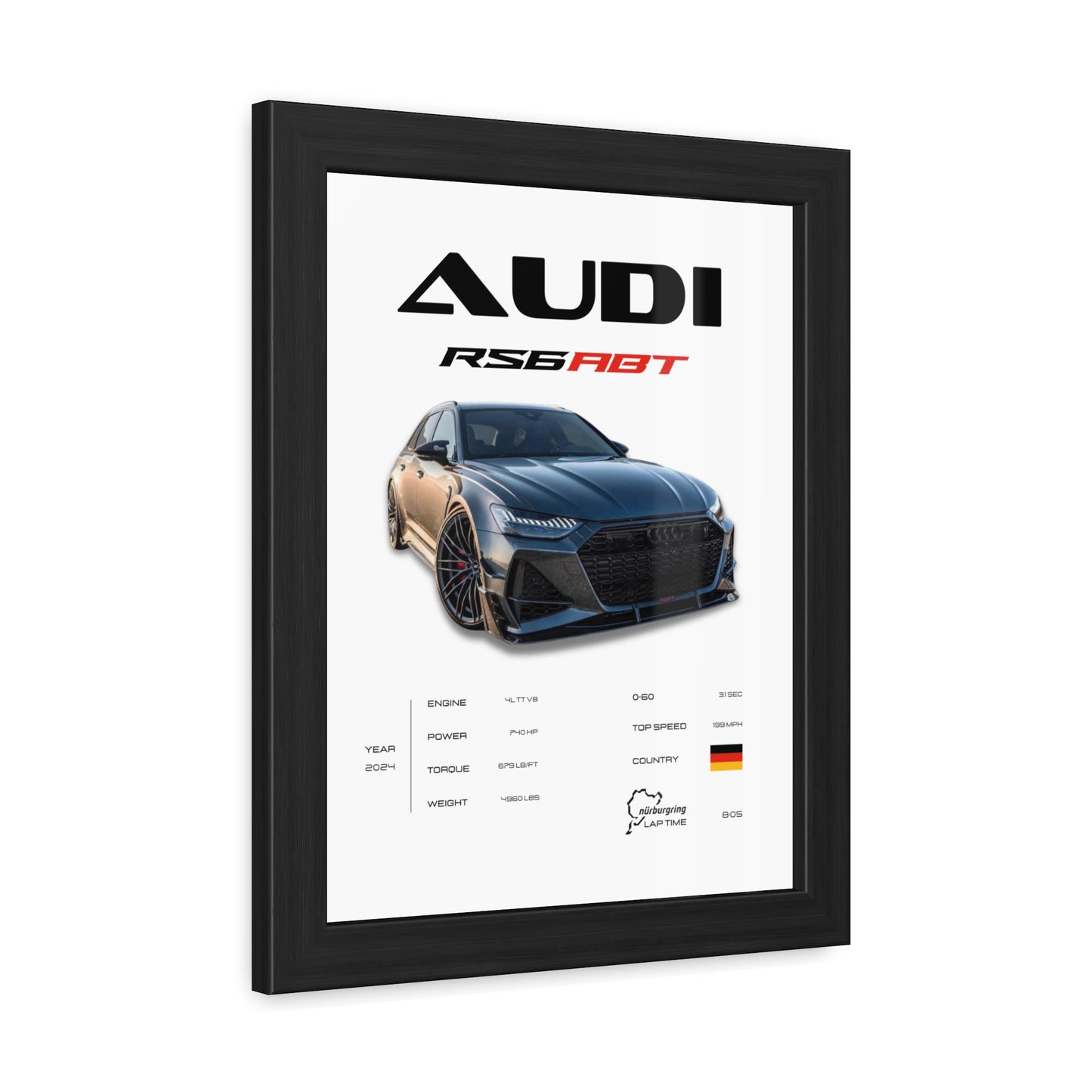Audi RS6 ABT Framed Poster