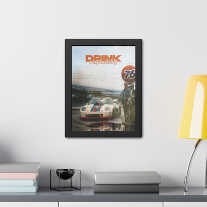 Drink Responsibly Vintage Porsche Framed Poster