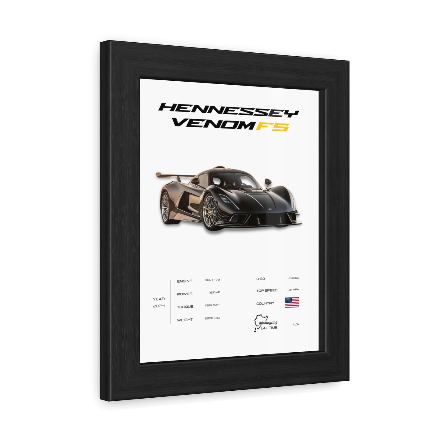 Hennessey Venom F5 Framed Poster