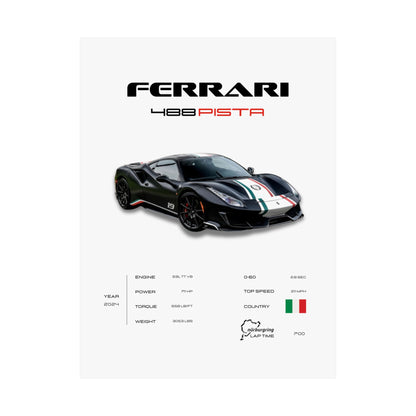 Ferrari 488 Pista Poster
