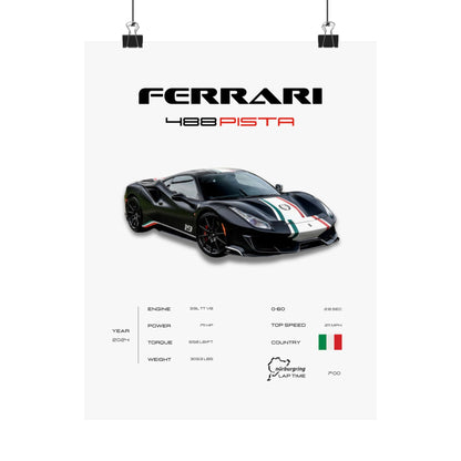 Ferrari 488 Pista Poster